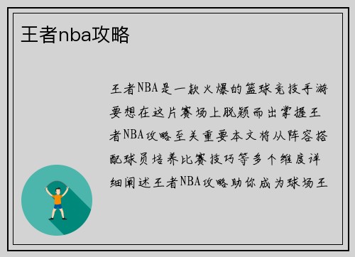 王者nba攻略